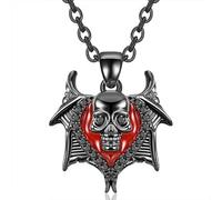 Sopodbacker Collar Colgante Cadena Hombre Mujer Joyas Necklace Collar De Calavera De Alas De Estilo Punk Accesorios Colgantes Oscuros Retro Hombres Y Mujeres Fiesta Boda Geométrica 黑钻