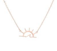 Sopodbacker Collar Colgante Cadena Hombre Mujer Joyas Necklace Collar De Girasol Sunshine Mujer Joyería Oceánica Hombre Retro Simple 玫瑰金