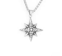 Sopodbacker Collar Colgante Cadena Hombre Mujer Joyas Necklace Collar Octogonal Estrella Brújula Cruz Colgante Pareja Hombres Y Mujeres Geometría Punk 单吊坠
