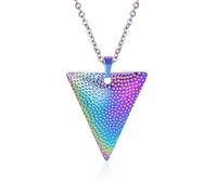 Sopodbacker Collar Colgante Cadena Hombre Mujer Joyas Necklace Collar Triángulo Accesorios De Joyería Hombres Y Mujeres Retro Geométrico Fiesta De Boda 七彩-40+5Cm项链