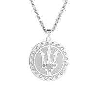 Sopodbacker Collar Colgante Cadena Hombre Mujer Joyas Necklace Collar Unisex Dios Del Mar Medallón Plata