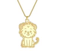 Sopodbacker Collar Colgante Cadena Hombre Mujer Joyas Necklace Collares Rey León Animal Colgante Cadena Mujer Joyería Fiesta Hombres Regalo Color Oro