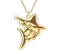 Sopodbacker Collar Colgante Cadena Hombre Mujer Joyas Necklace Gargantilla De Pez Saltarín Collar De Joyería De Animales Marinos Colgante De Regalo Color Dorado