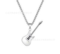 Sopodbacker Collar Colgante Cadena Hombre Mujer Joyas Necklace Hip-Hop Guitarra Colgante Calle Collar Clásico Hombres Y Mujeres Geometría Punk 【1989】 钢色单吊坠