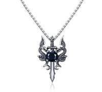 Sopodbacker Collar Colgante Cadena Hombre Mujer Joyas Necklace Joyería Doble Dragón Colgante Collar Retro Hombre Y Mujeres Fiesta Punk Geometry