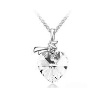 Sopodbacker Collar Colgante Cadena Hombre Mujer Joyas Necklace Lazo Collar De Amor Colgante De Corazón Accesorios Hombres Y Mujeres Fiesta De Boda Punk Geométrico 银白色