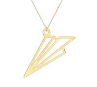 Sopodbacker Collar Colgante Cadena Hombre Mujer Joyas Necklace Origami Avión Collar Joyería Punk Hombres Y Mujeres Fiesta Geométrica 金色