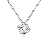 Sopodbacker Collar Colgante Cadena Hombre Mujer Joyas Necklace Retro Simple Colgante Hueco Hombres Y Mujeres Simple Punk Accesorios De Fiesta 银色送链条