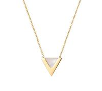 Sopodbacker Collar Colgante Cadena Hombre Mujer Joyas Necklace V Letra Y Triángulo Concha Colgante Collar Mujer Regalo Dorado-Color