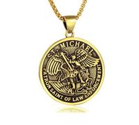 Sopodbacker Collar Colgante Cadena Hombre Mujer Joyas Necklace Vintage Clásico Arcángel Colgante Collar Hombre Punk Biker Collares Amuleto Nochain