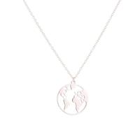 Sopodbacker Collar Colgante Cadena Hombre Mujer Joyas Necklace Vintage Origami World Map Geométrico Círculo Redondo Colgante Collar Mujer Regalos Boda Fiesta Oro Rosa