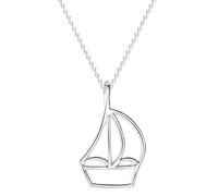 Sopodbacker Necklace Collar Colgante Cadena Hombre Mujer Joyas Necklacecollar Colgante Pequeño Velero Barco Retro Fiesta Bohemio Simple Plata