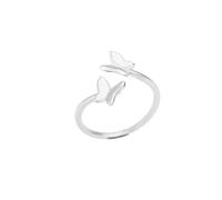 Sopodbacker Ring Anillo Anillos Mujer Hombre Rings Anillos De Mariposa para Mujer Mariposa Ajustable Anillo De Dedo Compromiso Boda 8 Silvercolor