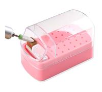 Soporte 2 en 1 para brocas de uñas con limpiador de brocas de uñas, 30 agujeros a prueba de polvo, organizador de exhibición, caja de almacenamiento, limpieza de carburo de tungsteno, brocas de uñas