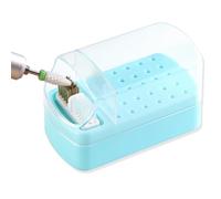 Soporte 2 en 1 para brocas de uñas y estuche de cepillo limpiador, 30 agujeros a prueba de polvo, contenedor organizador de exhibición, alambre de acero y nailon doble cepillo para limpiar brocas de