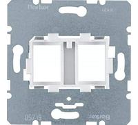 Soporte 2 tomas modular jack blanco