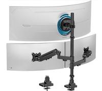 Soporte 3 Monitores-1 Fijo 49" y 2 Gas Spring 35",Columna de 80 cm Brazo Monitor Totalmente Ajustable,Capacidad de Carga máxima 20 kg