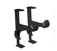 Soporte Abrazadera Sujeta Cortinas Pared, Enganche Barra Cortina sin Taladro, Color Negro