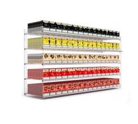 Soporte acrílico para exhibición de cigarrillos, estante de pared o mostrador, diseño de empuje automático para tiendas de conveniencia, vitrina rectangular