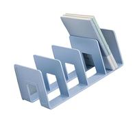 Soporte acrílico para libros, revistero, 4 compartimentos, ahorro de espacio, organizador de escritorio, tapón, sujetalibros acrílicos para estantes