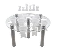Soporte acrílico para moldes de ajedrez: soporte de 5 etapas para soporte de moldes de resina, soporte de molde de fundición epoxi | Base de fabricación de piezas de ajedrez estable, soporte de artesa