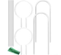 Soporte acrílico para plantas de interior y exterior, proporciona un apoyo esencial para el crecimiento de plantas trepadoras, diseños en forma de U y redondos disponibles (B)