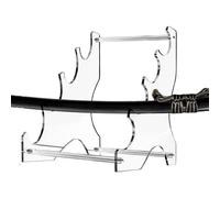 Soporte acrílico para sable de luz, soporte para katana de 4 niveles, acrílico transparente, soporte decorativo para varita, soporte de varita sin taladro, soporte para katana para sables oscuros