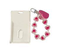 Soporte acrílico para tarjetas fotográficas con llavero para niña, Kpop, ídolo, soporte para fotos, banco, autobús, estudiante, protector de tarjetas, funda dura transparente, B, 54 x 85 mm
