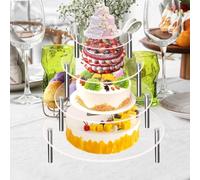 Soporte acrílico para tartas fácilmente portátil, perfecto para cualquier celebración o reunión (L)