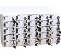 Soporte acrílico para teléfono móvil con 25 ranuras para almacenamiento de escritorio, 52,5 mm x 18,5 mm x 27,5 mm, suministros de oficina, solución para ahorrar espacio