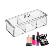 Soporte acrílico transparente Qtip, recipiente para transparente, 3 rejillas transparentes de algodón acrílico, moderno a prueba de polvo