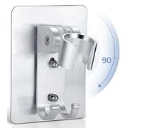 Soporte adhesivo con soporte de ducha ajustable, cabezal de ducha eléctrico con 2 ganchos para montaje en pared, soporte para rociador de ducha y bidé mejor que las ventosas