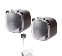 Soporte Adhesivo De Cables, Organizador Sin Rastro De 2 Piezas, Con Cubierta Transparente Antipolvo Adhesivo Sin Huellas Sujetacables, Para Cocina Dormitorio Hotel Escuela Hogar Lugar De Trabajo