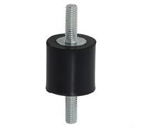 Soporte aislante de vibración de goma con perno roscado de metal galvanizado (/M5/M6) para equipos industriales, generadores, compresores de aire y fue (M5 x 15 mm (20 mm x 20 mm)