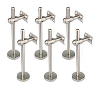 Soporte ajustable de acero inoxidable (8 pulgadas) con tornillos para escalera, hogar y oficina, placa curvada, 6 unidades, fácil instalación, diseño moderno
