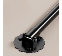 Soporte ajustable de acero inoxidable para barra de ducha, giratorio de 180°, barra de ducha, barra de cortina sin taladro, para baño, se adapta a 73.6 cm-114.3 cm (negro 75-115 cm)