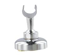 Soporte ajustable de aleación de zinc para regadera de mano, soporte de montaje en pared con compatibilidad de doble agujero, plateado para organización de baño (1 unidad)