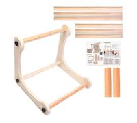 Soporte ajustable de madera con relieve y marco de desplazamiento - Soporte de costura de alta calidad acabado a mano | Base de cojín resistente para cruces, acolchados, tapicería, manualidades