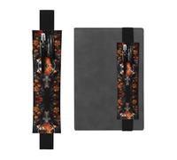 Soporte ajustable de piel con diseño de antílope negro con flores, para cuadernos, calendarios, tableta, banda elástica, marcapáginas y soporte para lápices