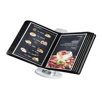 Soporte ajustable de retención de archivos de escritorio, paneles de doble cara de 10 y 20 páginas, metal y clasificador de referencia de escritorio de PVC, ideal para documentos de tamaño A4, para