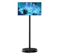 Soporte Ajustable For TV Móvil, Soporte De Suelo Giratorio De 360° For Pantallas OLED/LED De 10-42", Interruptor Vertical/Paisaje, 88 Libras(10-42inch Black)