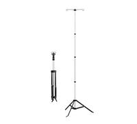 Soporte ajustable para bolsa de diálisis intravenosa, soporte de infusión médica de aleación de aluminio con 2 ganchos, plegable para ancianos, cuidado en el hogar, hospital y clínica