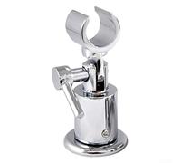 Soporte ajustable para cabezal de ducha con rótula giratoria, soporte de aleación de zinc montado en la pared para cabezales de ducha de mano, acabado cromado, se adapta a mangueras de 18 a 20 mm