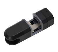 Soporte ajustable para cabezal de ducha cromado, soporte de barra deslizante de rotación de 360 grados, soporte de riel de baño de 15-30 mm, con diseño antideslizante (negro)
