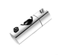 Soporte ajustable para cabezal de ducha para barra deslizante de 20-25 mm con rotación de 360 grados, soporte de montaje ABS compatible con barras de ducha redondas, negro (plata)