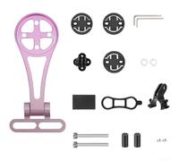 Soporte ajustable para computadora de bicicleta para Garmin para Bryton Wahoobike adecuado para varias luces y cámaras (rosa degradado)
