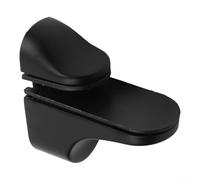 Soporte ajustable para estantes de vidrio de 3 a 22 mm, clip de aleación de zinc montado en la pared con acabado cromado pulido, hardware moderno resistente (negro)