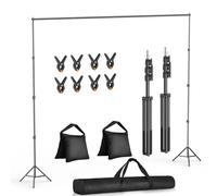 SOPORTE AJUSTABLE PARA FONDO FOTOGRAFICO DE 2,6 x 3 m, KIT COMPLETO CON PINZA...