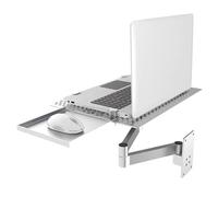 Soporte ajustable para laptop con rejillas de ventilación y bandeja para mouse, soporte articulado de movimiento completo para mejorar la ergonomía de la estación de trabajo