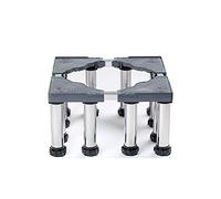 Soporte ajustable para lavadora, soporte de estante de acero inoxidable elevado de 24 a 27 cm para secadora, base extensible para dispositivo de carga frontal, soporte de suelo para bandeja de goteo